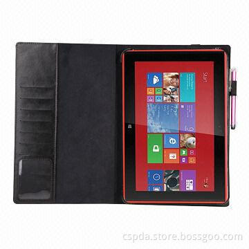Latest Book PU Leather Case for Nokia Lumia 2520 with Name Card Slot and Elastic Band